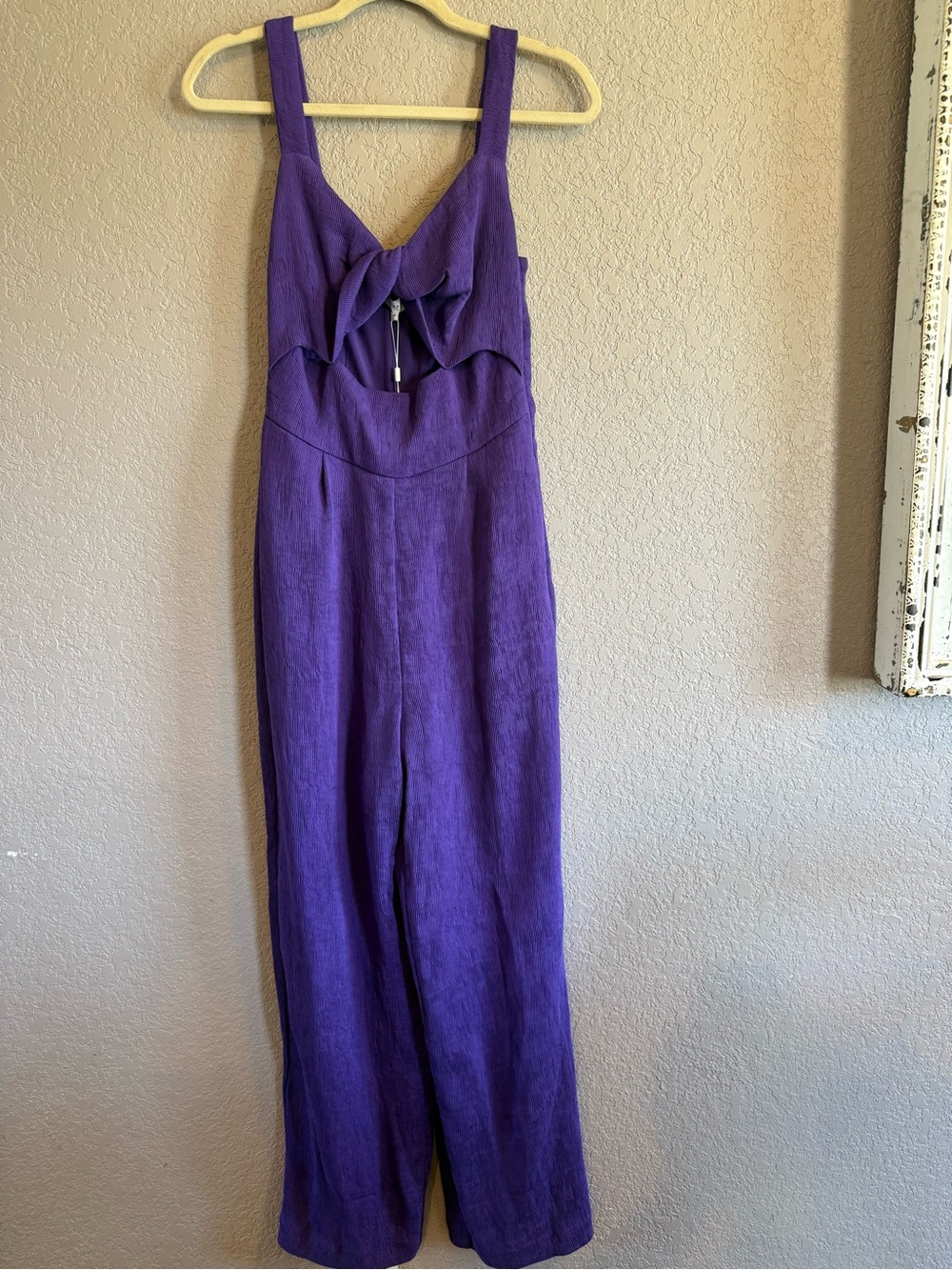Endless Rose Purple Sleeveless Wide-Leg Jumpsuit with Front Tie